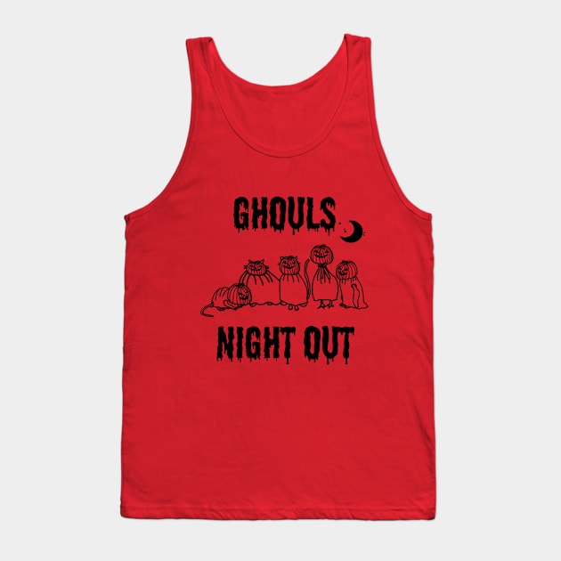Ghouls Night Out at Halloween Tank Top by ellenhenryart